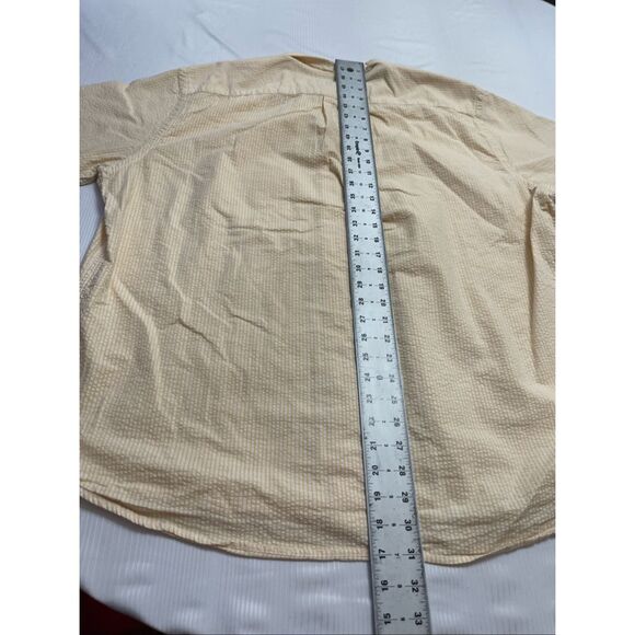 Lands End Men’s Vintage Yellow Seersucker Short Sleeve Button Down Shirt Size XL - Picture 6 of 6